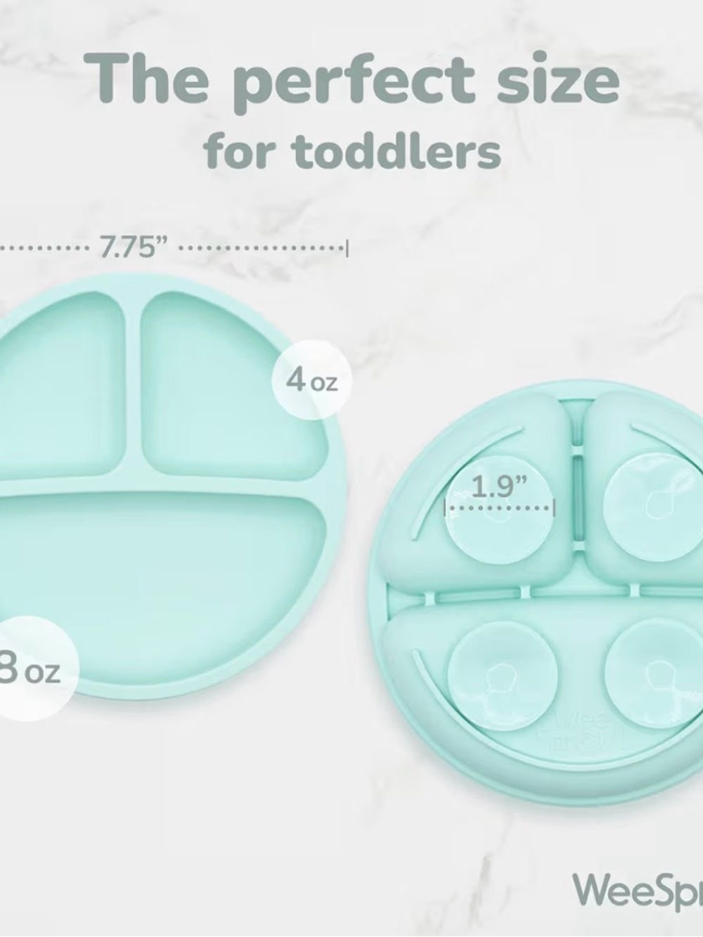 2 pack Silicone Divided Toddler Plate w lids - Wee Sprout